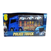 KİNG TOYS SÜRTMELİ TIR LAL2015 ÇANTALI POLİS ARAÇLARI 14 PARÇA 3+ 1