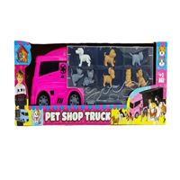 KİNG TOYS SÜRTMELİ TIR LAL2020 ÇANTALI PET SHOP TRUCK 14 PARÇA 3+ 1