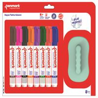 PENMARK TAHTA KALEMİ 8 RENK SİLGİ HEDİYELİ HS-305-TKS-08 1