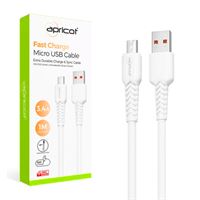 APRİCOT ŞARJ KABLOSU APC-A130M MİCRO USB BEYAZ 3.4A 1