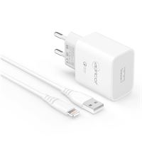 APRİCOT ŞARJ ADAPTÖRÜ APC-U310L LİGHTNİNG USB KABLOLU BEYAZ 3.4A 1