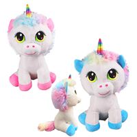 HALLEY PELÜŞ PL62218 PEMBE MAVİ PATİLİ UNİCORN 35 CM 1