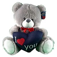 HALLEY PELÜŞ PL62545 I LOVE YOU KOT KALPLİ AYI 50 CM 1