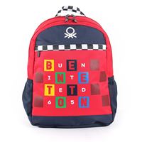 UNİTED COLORS OF BENETTON OKUL ÇANTASI 03766 KIRMIZI LACİVERT ÜÇ BÖLMELİ 1
