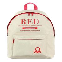 UNİTED COLORS OF BENETTON OKUL ÇANTASI 03821 BEJ KIRMIZI ÇİFT BÖLMELİ 5