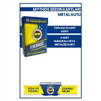 MYTHOS FUTBOLCU KARTLARI FENERBAHÇE 2024-25 SEZON KOLEKSİYON KARTLARI METAL KUTU 5 PAKET 25 KART 3+ 1