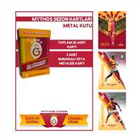 MYTHOS FUTBOLCU KARTLARI GALATASARAY 2024-25 SEZON KOLEKSİYON KARTLARI METAL KUTU 5 PAKET 25 KART 3+ 1