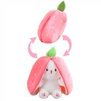 MOONTOYS PELÜŞ FERMUARLI ÇİLEK TAVŞAN 40 CM 1