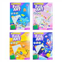 FOİL ART PEEL PRESS RENKLİ FOLYOLAR METALİZE ÇIKARTMA SANATI 24 LÜ 3+ 2