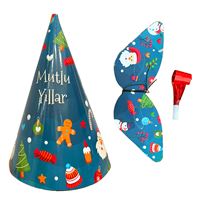 LAÇO YILBAŞI ŞAPKASI-GÖZLÜK-KAYNANA DİLİ LC0156 KATYON SET 3 LÜ 1