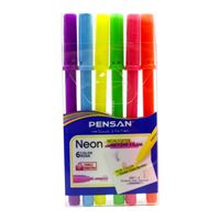 PENSAN KEÇELİ KALEM NEON 6 RENK KESİK UÇ 99095 1
