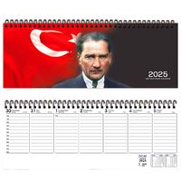 KESKİN MASA AJANDASI 2025 AJ-65 SPİRALLİ 12x33.5 HAFTALIK ATATÜRK 600003-99 1
