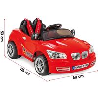 PİLSAN FORTUNE AKÜLÜ ARABA 05-244 KUMANDALI 12V 68X117.5X52 CM KIRMIZI 3+ 1