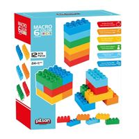 PİLSAN MACRO COLOR BRİCKS 03-555 6 RENKLİ TUĞLA BLOKLAR 12 PARÇA 24M+ 1