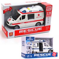 VARDEM SÜRTMELİ ARABA WY590E-F POLİS-AMBULANS 1:16 SESLİ IŞIKLI 3+ 1