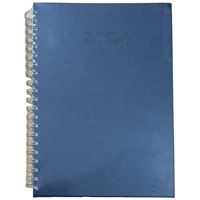 LİZ AJANDA 2024 AJ733 20x28 SPİRALLİ THERMO DERİ GÜNLÜK SİYAH-LACİVERT 1