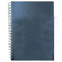 LİZ AJANDA 2024 AJ733 20x28 SPİRALLİ THERMO DERİ GÜNLÜK SİYAH-LACİVERT 2