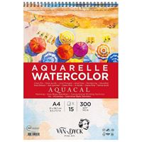 VAN DYCK SULU BOYA RESİM DEFTERİ A4 ÜSTTEN SPİRALLİ 300 GR AQUACAL 15 YP VD420313 1
