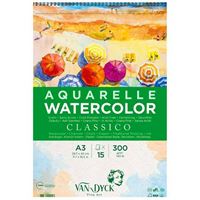 VAN DYCK SULU BOYA RESİM DEFTERİ A3 ÜSTTEN SPİRALLİ 300 GR CLASSİCO 15 YP VD420414 1
