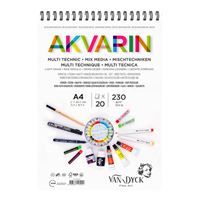 VAN DYCK RESİM DEFTERİ A5 ÜSTTEN SPİRALLİ 230 GR AKVARİN 20 YP VD420512 1