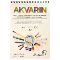 VAN DYCK RESİM DEFTERİ A4 ÜSTTEN SPİRALLİ 230 GR AKVARİN 20 YP VD420513 1