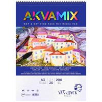 VAN DYCK RESİM DEFTERİ A3 ÜSTTEN SPİRALLİ 200 GR AKVAMİX 20 YP VD300003 1