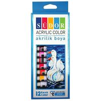 SÜDOR AKRİLİK BOYA TÜP 9 ML 12 RENK SD195 1