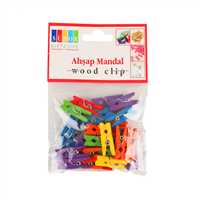SÜDOR AHŞAP MANDAL RENKLİ BÜYÜK 3.5 CM 20 Lİ 10 PK BS130 1