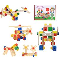 WOOEDEN TOYS AHŞAP VİDALI YAPBOZ ARAÇLAR 2102108 69 PARÇA 36M+ 1