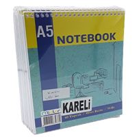 MCOLOR BLOKNOT A5 KARTON KAPAK ÜSTTEN SPİRALLİ 40 YP KARELİ 12 Lİ 1