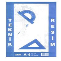 MCOLOR TEKNİK RESİM DEFTERİ A4 KARTON KAPAK DİKİŞLİ DİKEY 70 GR 30 YP 12 Lİ 1