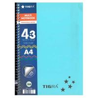 TİGRA AYRAÇLI DEFTER A4 4+3 PP KAPAK SPİRALLİ 175 YP TD-43175 2