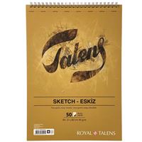TALENS ESKİZ DEFTERİ A4 ÜSTTEN SPİRALLİ 90 GR 50 YP T090A450US 1