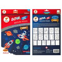 LİNO BOYA SİL AKTİVİTE BOYAMA KİTABI A4 BS-1005 UZAY 16 SAYFA 1
