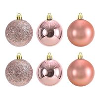 YILBAŞI SÜSÜ 2260-3 TOP KÜÇÜK ROSE GOLD SİMLİ MAT PARLAK 6 LI 1