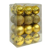 YILBAŞI SÜSÜ 7154 TOP KÜÇÜK ALTIN SİMLİ MAT PARLAK 3 CM 24 LÜ 1