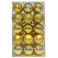 YILBAŞI SÜSÜ 2086-1 TOP ORTA ALTIN SİMLİ MAT PARLAK 4 CM 30 LÜ 1