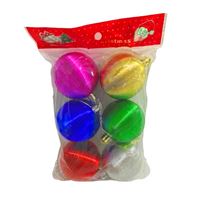 YILBAŞI SÜSÜ 4686 TOP ORTA OVAL BASKILI 6 RENK 6 CM 6 LI 1