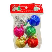 YILBAŞI SÜSÜ 4785 TOP KÜÇÜK YILDIZ BASKI 6 RENK 4 CM 6 LI 2