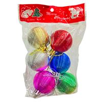 YILBAŞI SÜSÜ 4792 TOP KÜÇÜK OVAL BASKILI 6 RENK 4 CM 6 LI 2