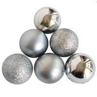 YILBAŞI SÜSÜ 2260 TOP KÜÇÜK KIRMIZI-GÜMÜŞ MAT-PARLAK-SİMLİ 6 LI 1