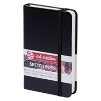 ART CREATİON ESKİZ DEFTERİ 9x14 DİKİŞLİ SERT KAPAK SİYAH 140 GR LASTİKLİ 9314001M 1