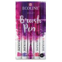 ECOLİNE BRUSHPEN KALEM SETİ FIRÇA UÇLU MOR TONLARI 5 RENK 11509910 2