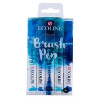ECOLİNE BRUSHPEN KALEM SETİ FIRÇA UÇLU MAVİ TONLARI 5 RENK 11509905 2