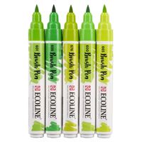 ECOLİNE BRUSHPEN KALEM SETİ FIRÇA UÇLU YEŞİL TONLARI 5 RENK 11509906 1