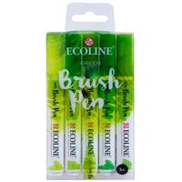 ECOLİNE BRUSHPEN KALEM SETİ FIRÇA UÇLU YEŞİL TONLARI 5 RENK 11509906 2