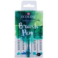ECOLİNE BRUSHPEN KALEM SETİ FIRÇA UÇLU TURKUAZ TONLARI 5 RENK 11509909 2