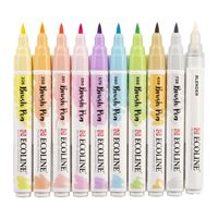 ECOLİNE BRUSHPEN KALEM SETİ FIRÇA UÇLU PASTEL 10 RENK 11509801 1