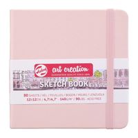 ART CREATİON ESKİZ DEFTERİ 12x12 DİKİŞLİ SERT KAPAK PASTEL PİNK 140 GR LASTİKLİ 9314014M 1