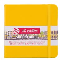 ART CREATİON ESKİZ DEFTERİ 12x12 DİKİŞLİ SERT KAPAK GOLDEN YELLOW 140 GR LASTİKLİ 9314114M 1